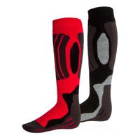 Rucanor Svindal skisokken 2-pack unisex zwart/rood maat 39-42