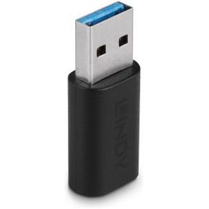 Lindy 41904 tussenstuk voor kabels USB 3.2 Type A USB 3.2 Type C Zwart