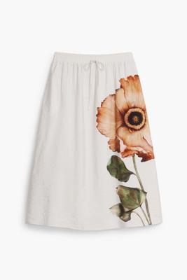 Bloemen midi-rok - BLACK - S