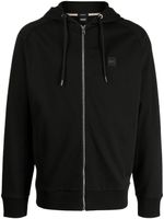 BOSS logo-patch drawstring hoodie - Noir - thumbnail