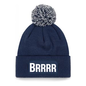 Brrrr muts met pompon - unisex - one size - navy - apres-ski muts