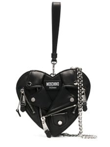 Moschino sac à main cœur à détails de zips - Noir