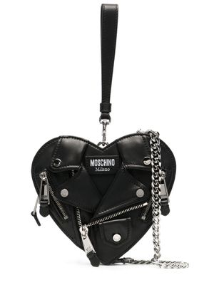 Moschino sac à main cœur à détails de zips - Noir