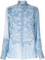 Ermanno Scervino chemise à empiècements en dentelle - Bleu