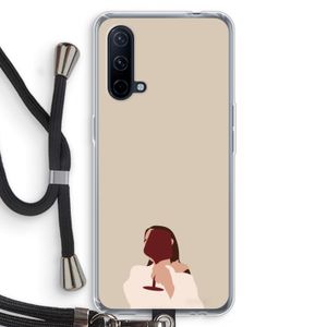 I drink wine: OnePlus Nord CE 5G Transparant Hoesje met koord