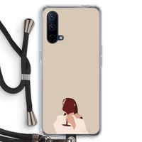 I drink wine: OnePlus Nord CE 5G Transparant Hoesje met koord