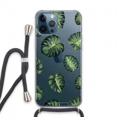 Tropische bladeren: iPhone 13 Pro Max Transparant Hoesje met koord