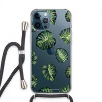 Tropische bladeren: iPhone 13 Pro Max Transparant Hoesje met koord