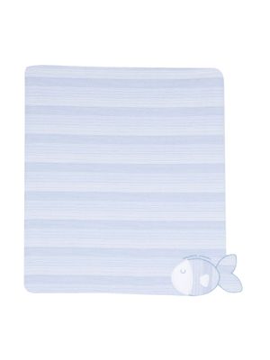 Emporio Armani Kids couverture à motif poisson - Bleu