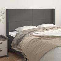 Hoofdbord met randen 183x16x118/128 cm kunstleer grijs