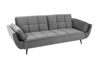 Slaapbank BOUTIQUE 215cm met armleuningen fluweelgrijs - 40567