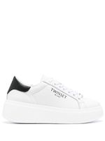 TWINSET baskets en cuir à plateforme - Blanc