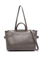 Marsèll sac cabas en cuir 4 Dritta à logo embossé - Gris
