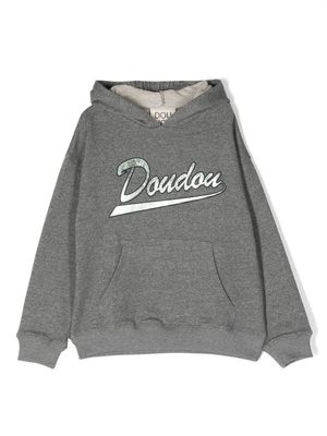 Douuod Kids hoodie à logo appliqué - Gris