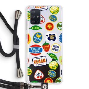 Fruitsticker: Samsung Galaxy A71 Transparant Hoesje met koord