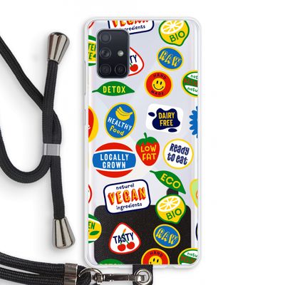 Fruitsticker: Samsung Galaxy A71 Transparant Hoesje met koord