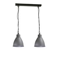 Masterlight Stoere eettafel hanglamp Industria 2x27 2-lichts zwart met betongrijs 2007-00-00-K-70-2