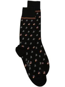 Paul Smith chaussettes à broderies - Noir