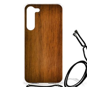 Samsung Galaxy S23 Plus Stevig Telefoonhoesje Donker Hout