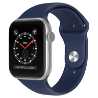 Bandje geschikt voor Apple Watch 42/44MM - Geschikt voor Series 1/2/3/4/5/6/7/8/9/SE/Ultra 1&2 - Maat L - Horlogebandje - Siliconen - Donkerblauw - thumbnail