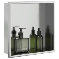 VidaXL Douchenis 32x32x9 cm roestvrijstaal geborsteld zilverkleurig