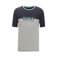 Hugo Boss t-shirt - logo tencel blauw/grijs - thumbnail