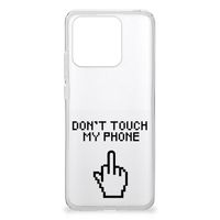 Xiaomi Redmi 10C Silicone-hoesje Finger Don't Touch My Phone - thumbnail