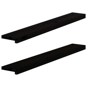 VidaXL Vensterbanken 2 st 110x15x2 cm massief eikenhout donkerbruin