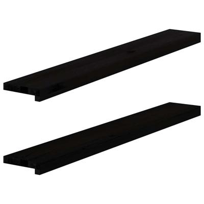 VidaXL Vensterbanken 2 st 110x15x2 cm massief eikenhout donkerbruin