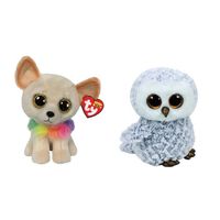 Ty - Knuffel - Beanie Boo's - Chewey Chihuahua & Owlette Owl - thumbnail