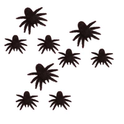 Halloween nep spinnen - 9x stuks - 8 x 10 cm - zwart - harige nep spinnen