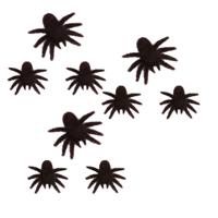 Halloween nep spinnen - 9x stuks - 8 x 10 cm - zwart - harige nep spinnen