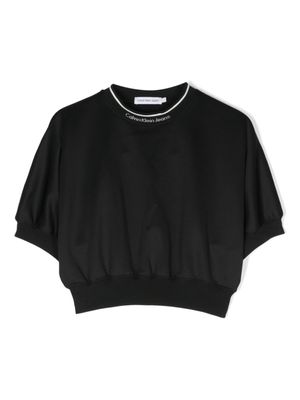 Calvin Klein Kids sweat en jersey à bande logo - Noir