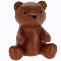H&amp;S Collection dieren deurstopper 1 kilo gewicht - bruine beer - 17 cm   - - thumbnail