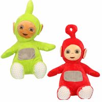 Set van 2x pluche Teletubbies speelgoed knuffels Dipsy en Po 34 cm - thumbnail