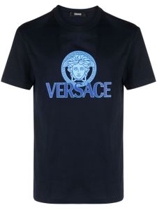 Versace t-shirt Medusa à logo imprimé - Bleu