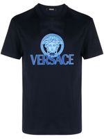 Versace t-shirt Medusa à logo imprimé - Bleu