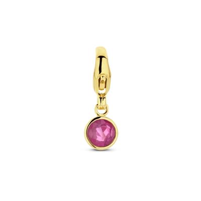 14K Geelgouden Slotbedel Juli Geboortesteen 15x5mm