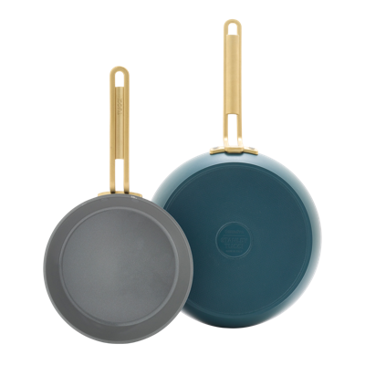 GreenPan™ Stanley Tucci™ Ceramic Nonstick Frypans, Set of 2, Venetian Teal