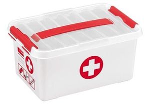 Sunware Q-line first aid box 6 liter met inzet wit/transp/rood