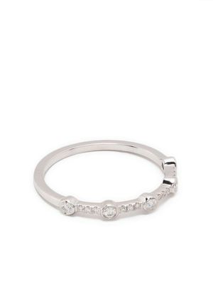 Ef Collection bague en or blanc 14ct pavée de diamants - Argent