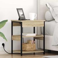 Nachtkastje 2 pcs Sonoma eiken Bewerkt hout