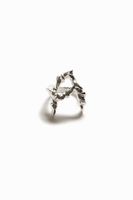 Verzilverde ring met de letter A Zalio - BLACK - L