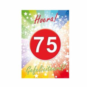 75 jaar verjaardag deurposter A1 formaat - Feestposters