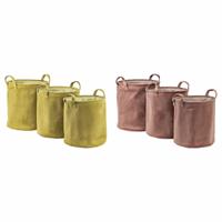 Mandenset DKD Home Decor Polyester 38 x 38 x 40 cm (2 Stuks)