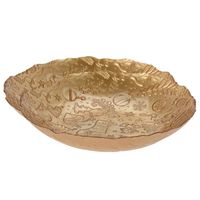 2x stuks glazen decoratie schalen/fruitschalen goud rond D30 x H6 cm