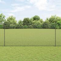 VidaXL Hek met paal grijs 1,4 x 25 m staal en pvc
