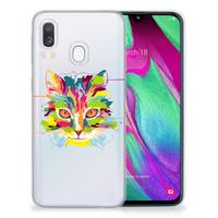 Samsung Galaxy A40 Telefoonhoesje met Naam Cat Color