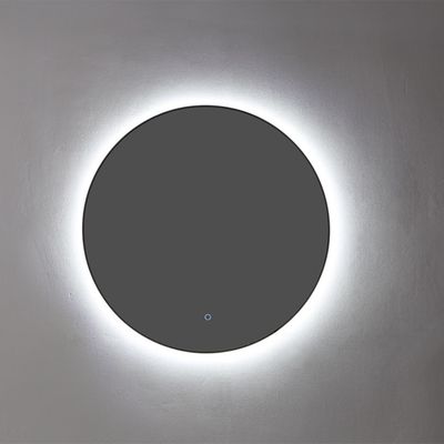 Badkamerspiegel Sanilux Rond LED 3 Kleuren Instelbaar Dimbaar Incl. Spiegelverwarming 80x2.5 cm Mat Zwart