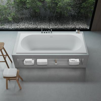 Ideavit SolidCozy inbouw bad - 180x80x54cm - solid surface - overloopgat - inclusief pop up afvoer - wit mat 290361